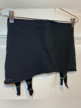 Dorothy Bickum Garter Belt Vintage Women’s Size XL Black Bobbinet Stretch